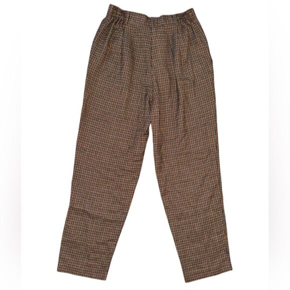 Sag Harbour Petite Women's Pleated Houndstooth High Waist Straight Pants Size 8 - Picture 3 of 7